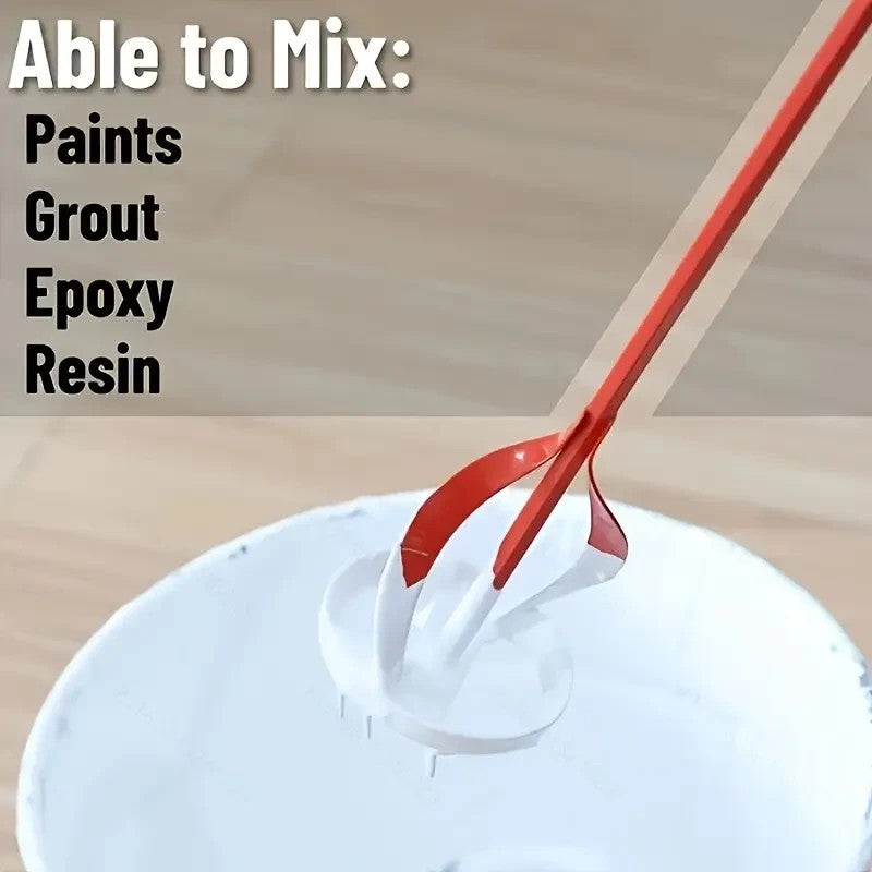 Red Drill Mixer Paddle Paint, Plaster, Cement & Mortar Stirrer Hex Shank Mixing