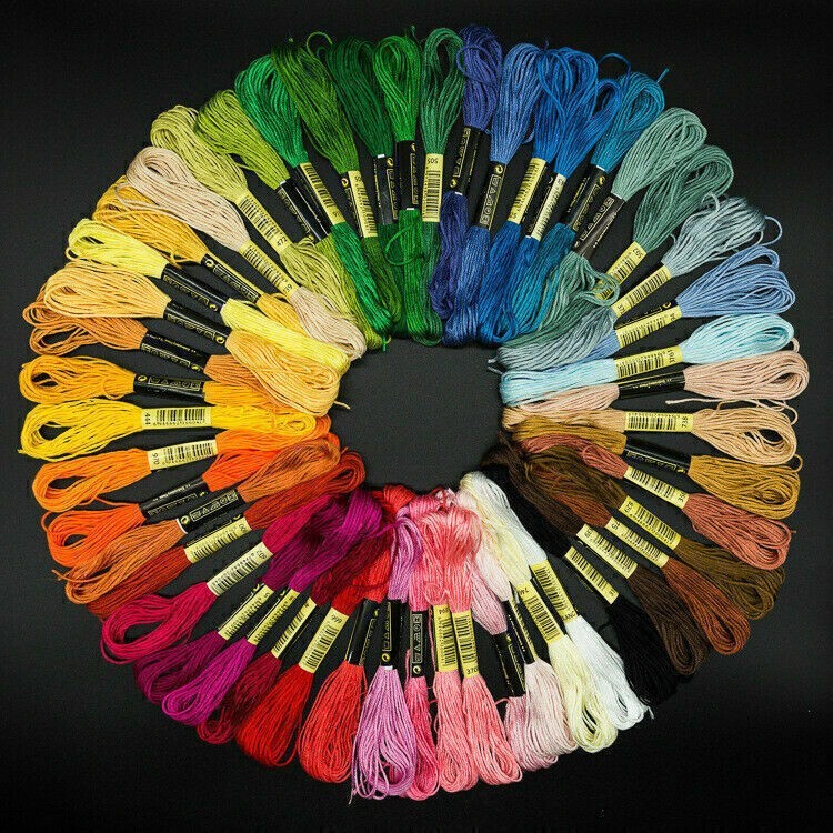 50x 100%Polyester Embroidery Thread Bundles Cross Stitch Thread Floss Skeins UK