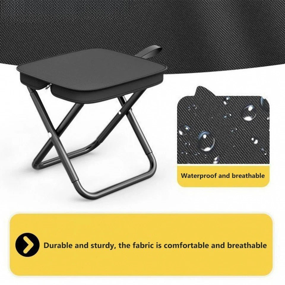 2X Folding Stool Portable Chair Steel Bracket for Outdoor Hiking Fishing Travel