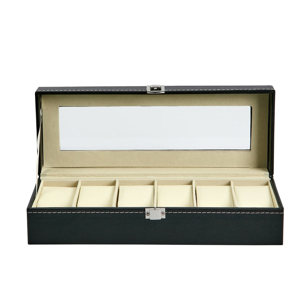MENS 6 10 12 GRIDS PU LEATHER WATCH DISPLAY CASE COLLECTION STORAGE HOLDER BOX