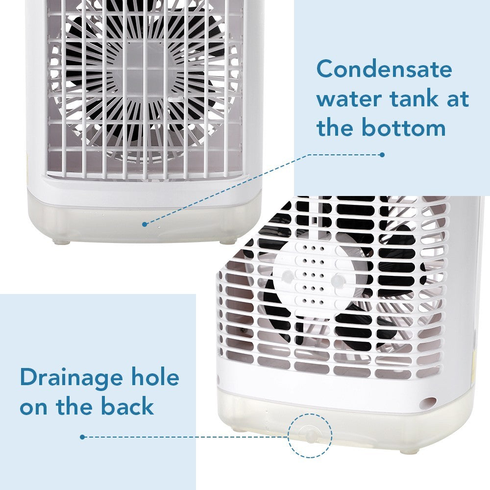 4 Speeds Portable Air Cooler Fan With 700ML Tank Ice Cold Cooling Conditioner