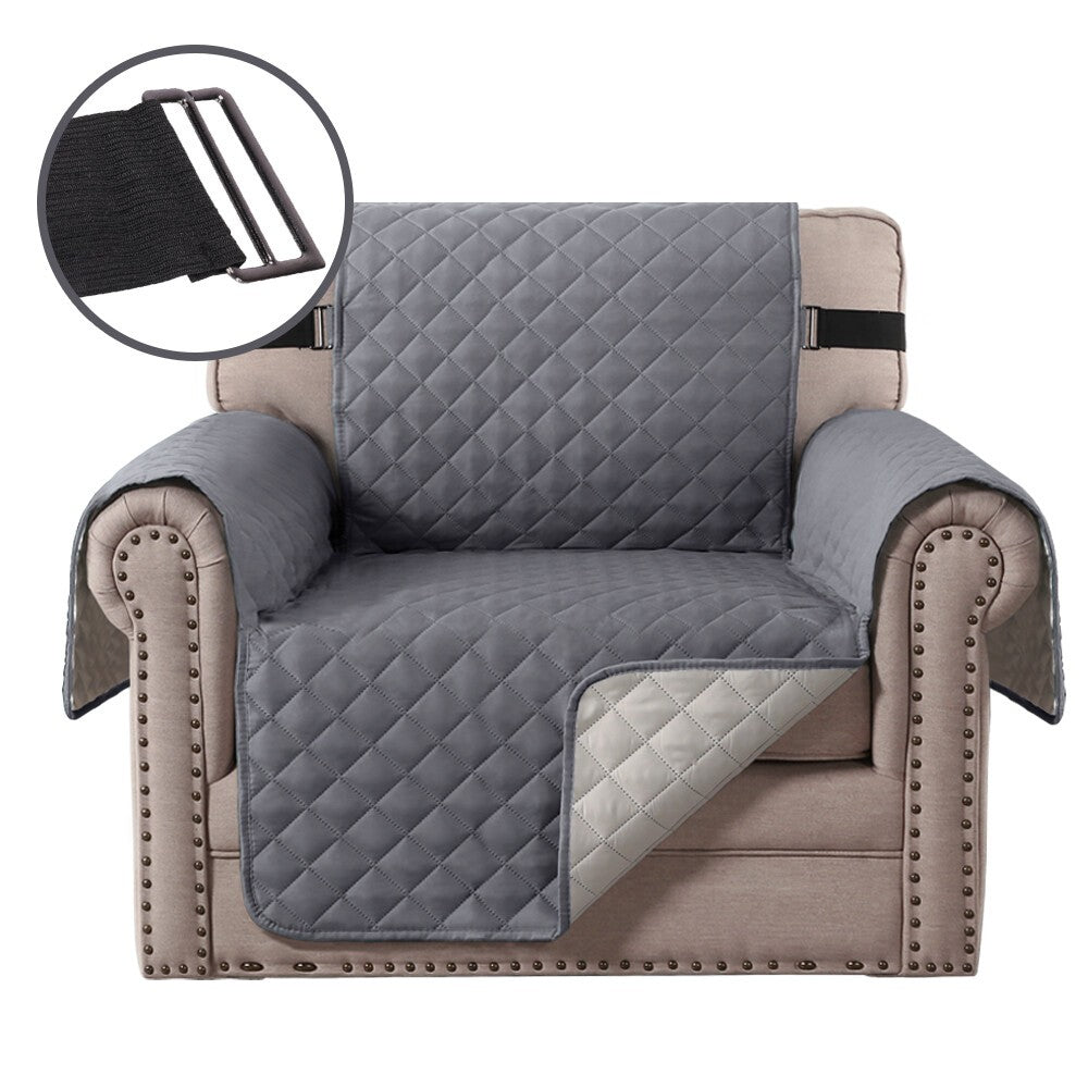 Quilted Sofa Slipcovers Reversible Waterproof Throw Pet Protector Couch Cover UK