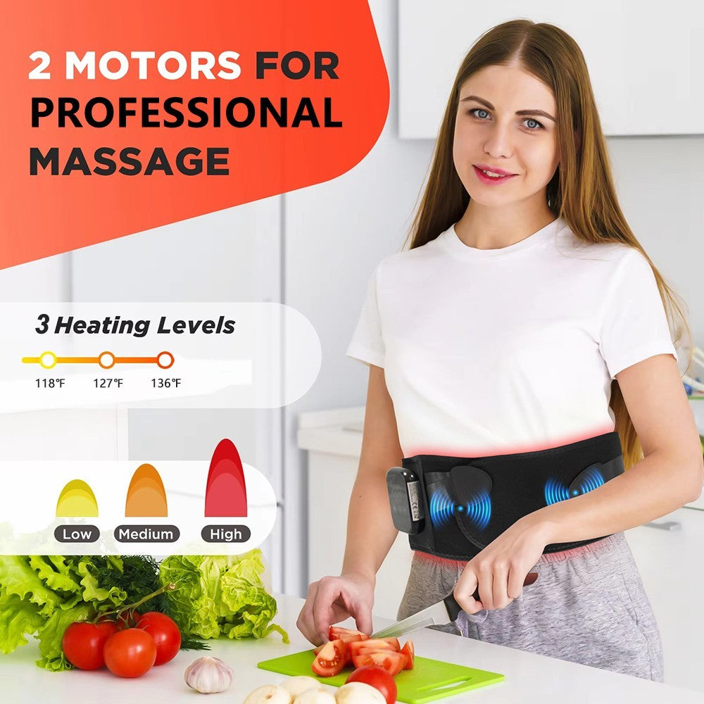 Heating Massage Waist Belt Cordless Pad Electric Heat Wrap For Back Relief