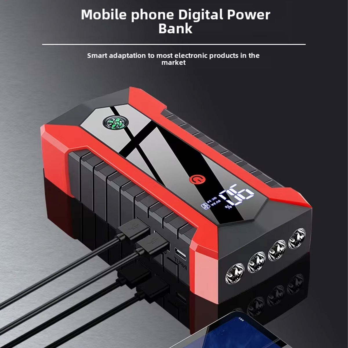 99800mAh 12V Car Jump Starter Pack Booster Battery Charger Emergency Power Bank