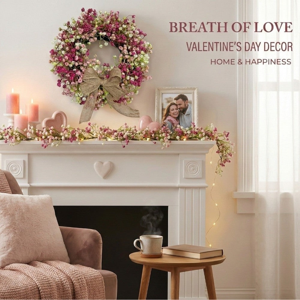 Colorful Eucalyptus Wreath Round Artificial Flower Wreath Door Hanging Wreath