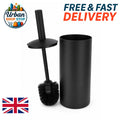 Matte Black Toilet Brush with Holder Bathroom Bowl Cleaning Set Modern Design