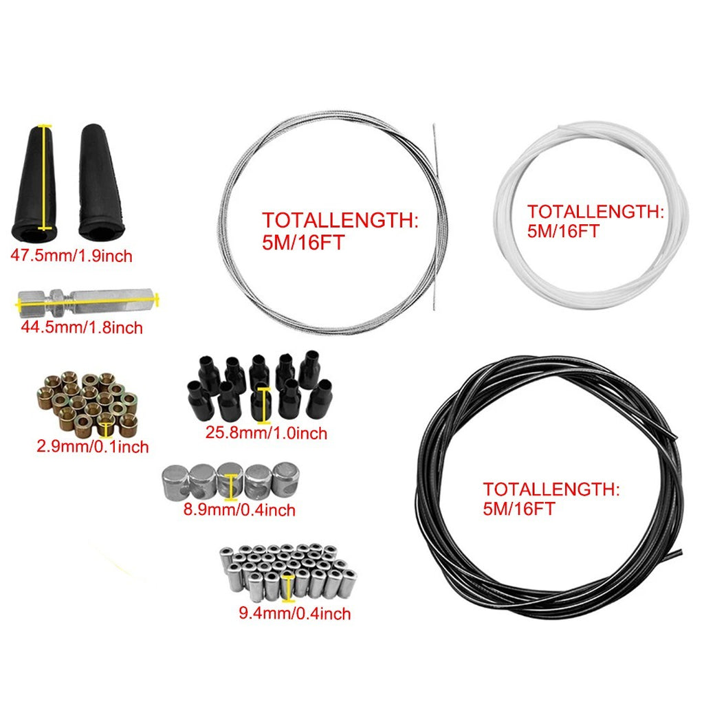 Universal 5 Metres DIY Throttle Cable Kit Nipples Ferrules Motorbike Replacement