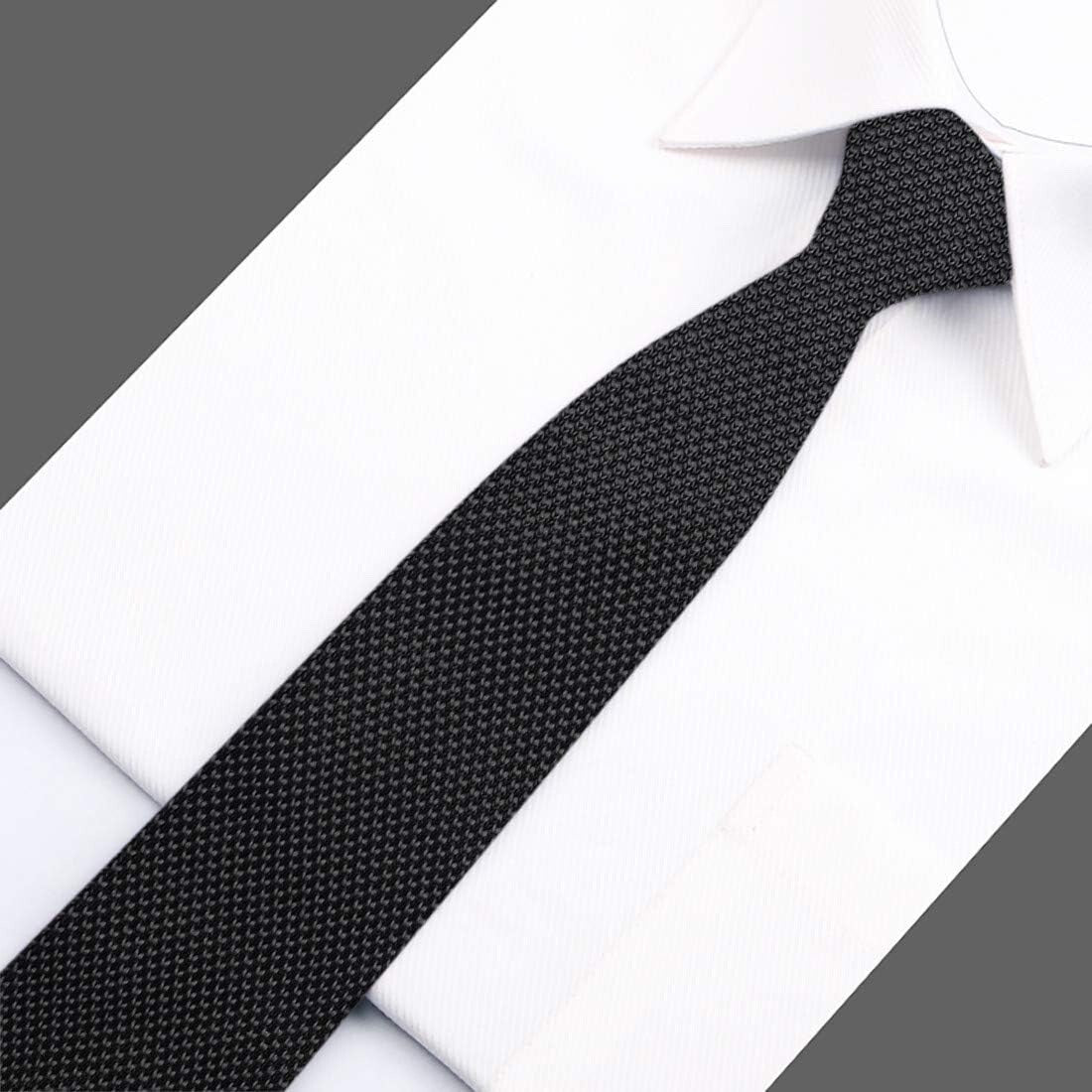 Knitted Black Mens Tie Wedding POINTED END Necktie Funeral Smart Party Security