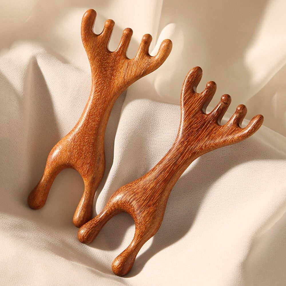 Sandalwood Acupressure Face Body Massage Comb - Scalp Relaxation Therapy Tool