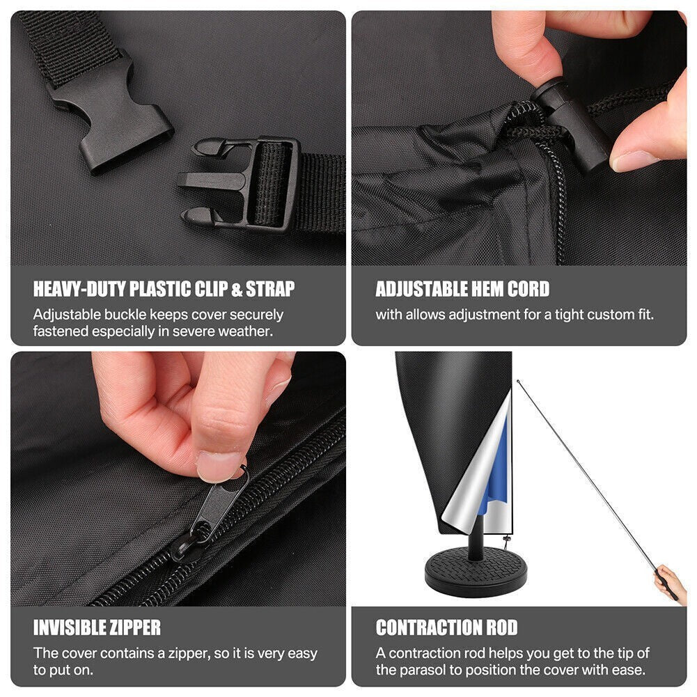 Outdoor Parasol Protective Cover Waterproof for 2M-4M Cantilever Banana Umbrella