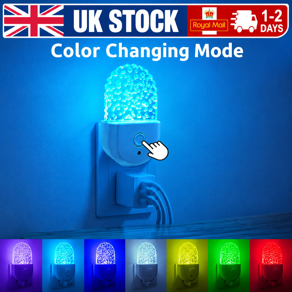 RGB Color Changing Night Lights Dusk Dawn Sensor Plug in Lamp Hallway Kids Light