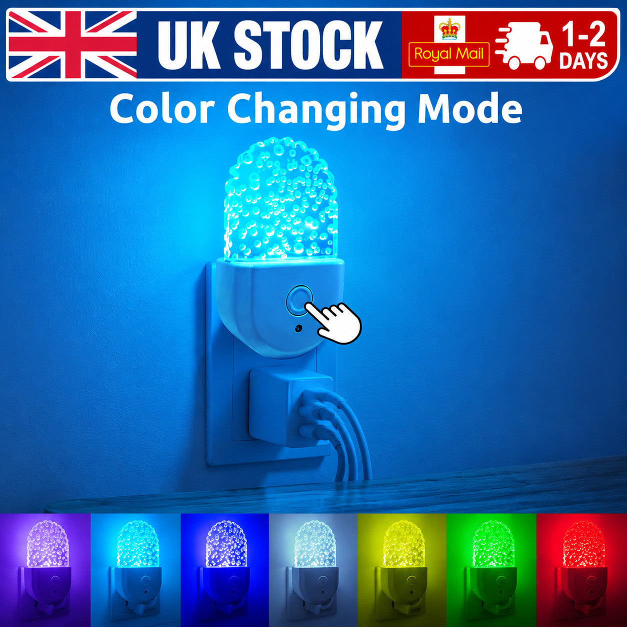 RGB Color Changing Night Lights Dusk Dawn Sensor Plug in Lamp Hallway Kids Light