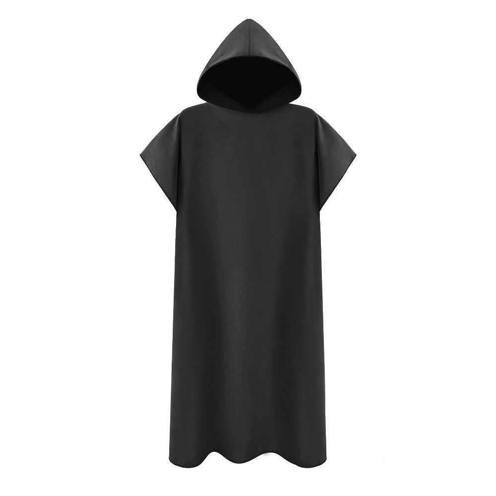 Men Women Changing Robe Beach Towel Bath Hooded Quick Dry Poncho Bathrobe