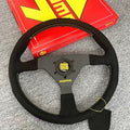 MOMO BLACK EDITION 350mm/14inch MOD07 Flat bracket Suede Steering Wheel
