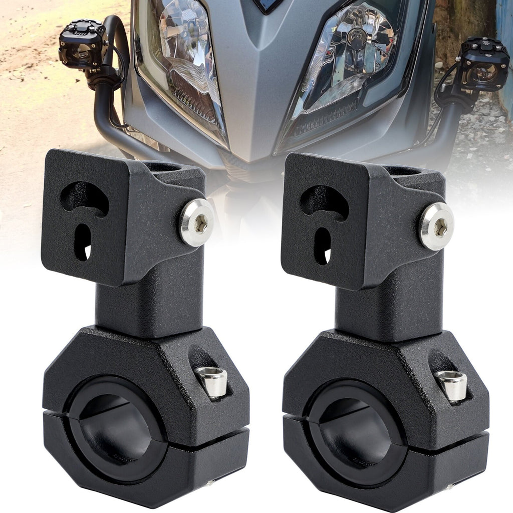 2X Motorcycle CNC Mount Brackets Holder Clamp Fog Spot Light Headlight 18mm-32mm