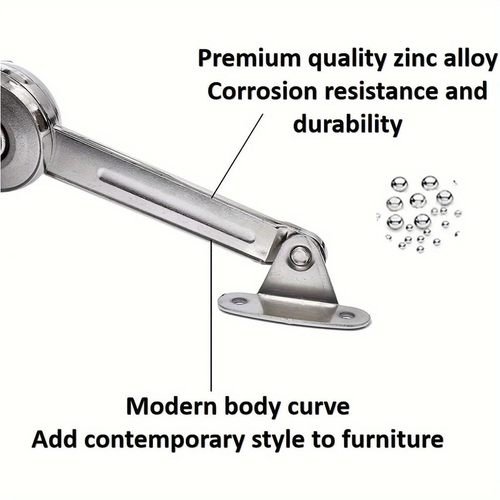 2Pcs Soft Close Lid Support Hinges with Screws & Hex Key, Satin Nickel Drop Down