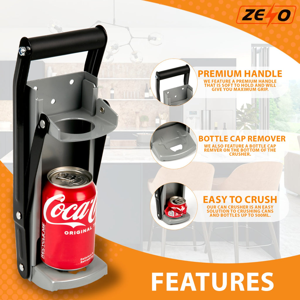 16OZ 500ML LARGE BEER TIN CAN CRUSHER WALL MOUNTED RECYCLING TOOL BOTTLE OPENER~