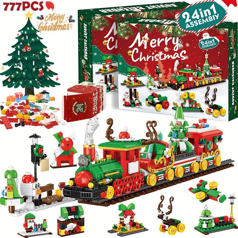 24pcs Advent Calendar 2024 Christmas Tree Building Set Boxes Countdown Block UK