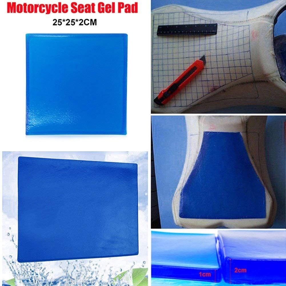 Motorcycle Seat Gel Pad Shock Absorption Mat Soft Cushion Blue (25x25x2cm) UK