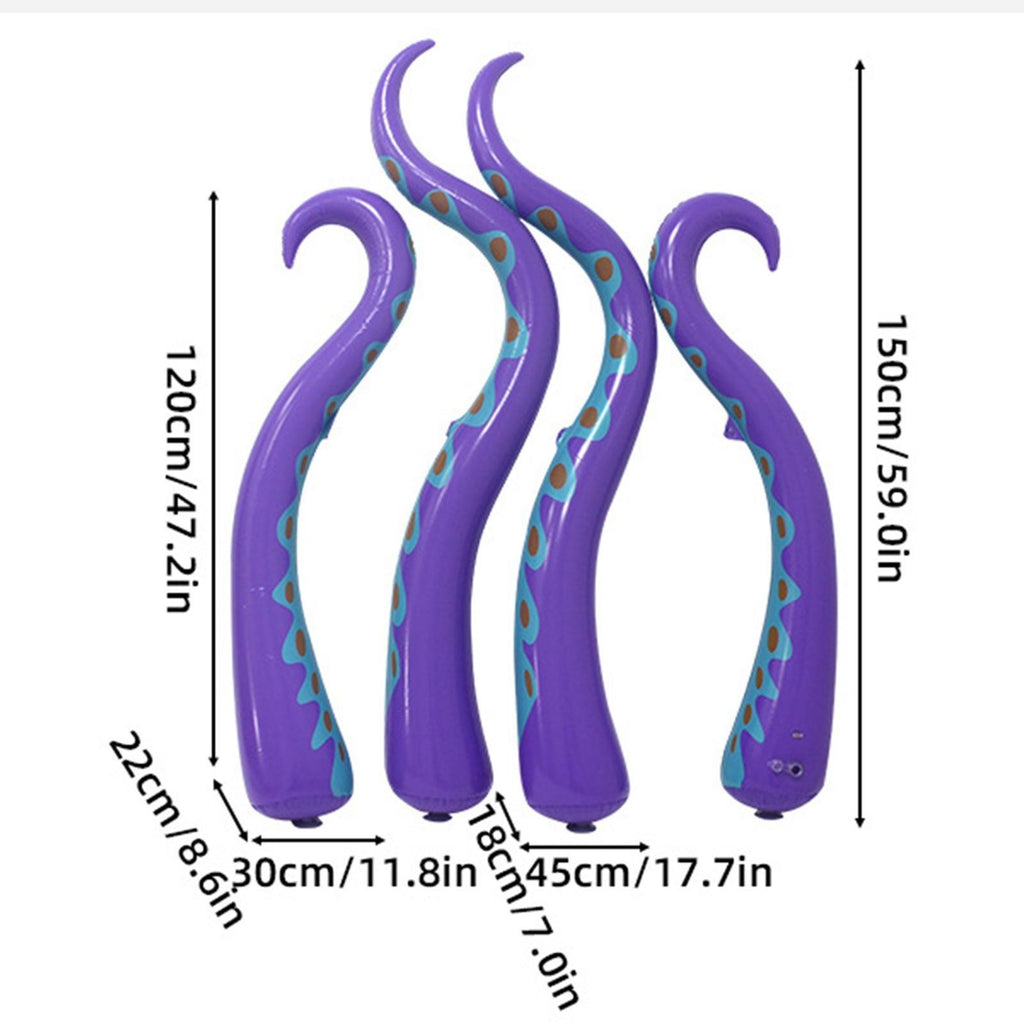 Set of 4 Inflatable Octopus Tentacles for Halloween Window Decoration