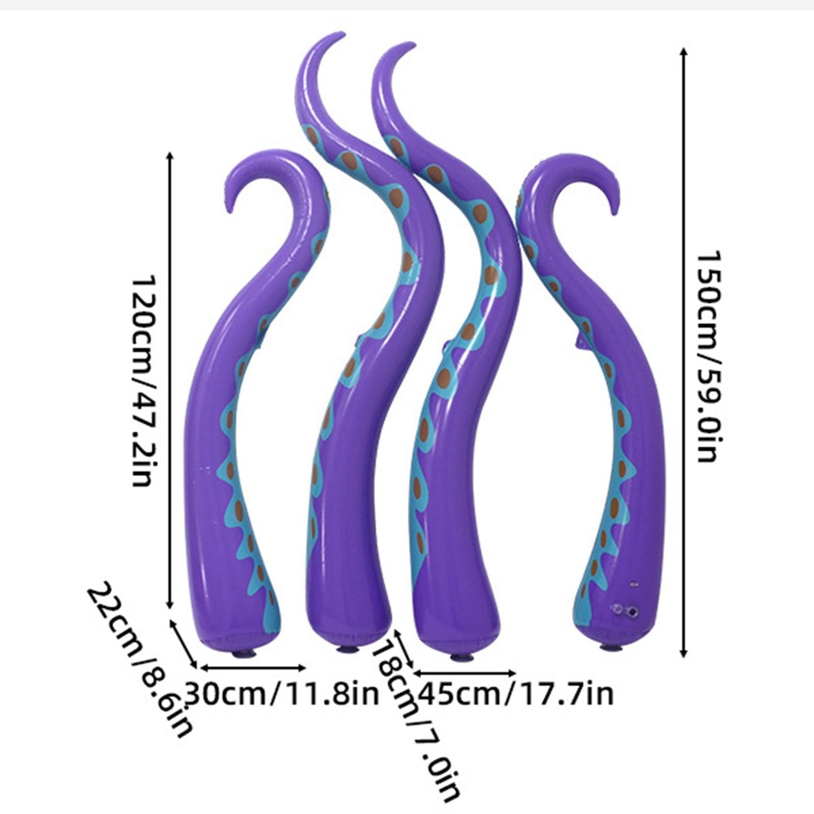 Set of 4 Inflatable Octopus Tentacles for Halloween Window Decoration