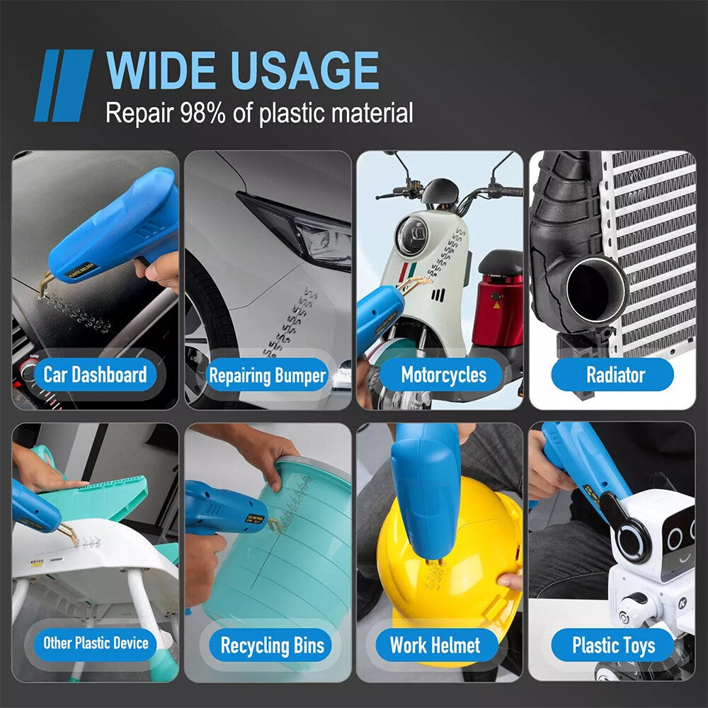 200W Hot Stapler Plastic Repair Welder Car Bumper Welding Machine Kit 1200Staple