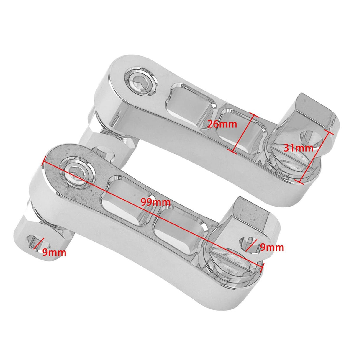 Motorcycle Passenger Footpegs Extensions Adjustable Foot Peg Clamp Support