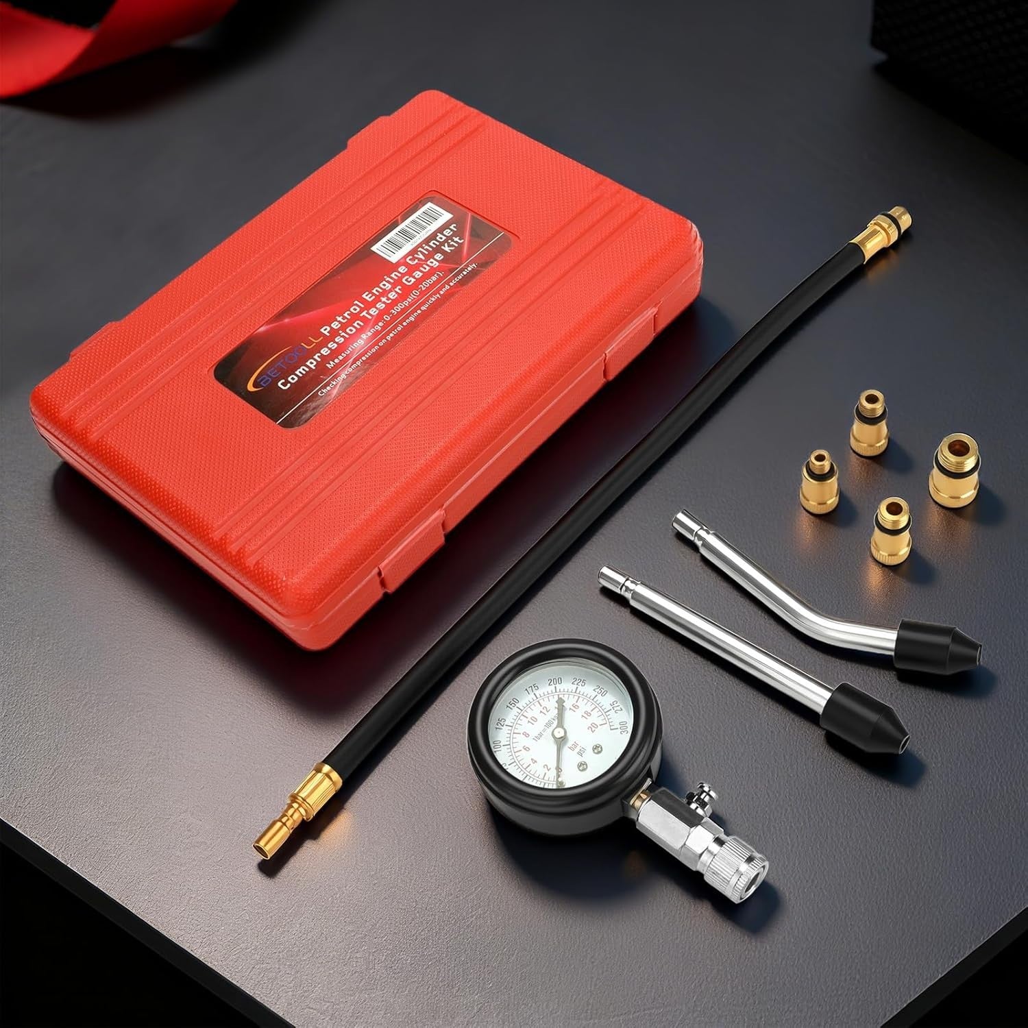 UK Car Diesel Petrol Engine Cylinder Pressure Tester Compression Gauge Test Kit
