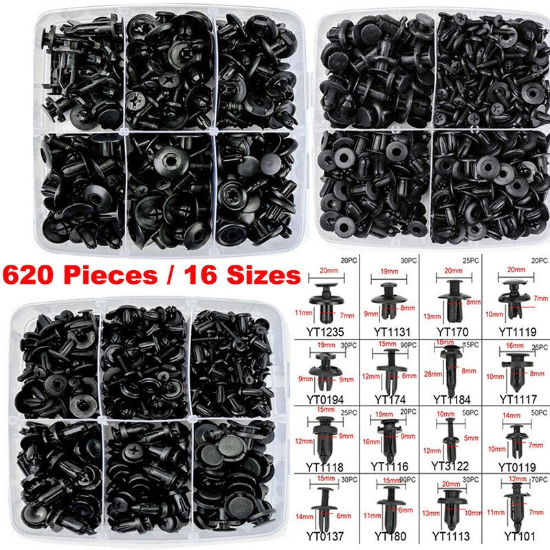 625X Car Plastic Push Pin Rivet Interior Fixing Tools Trim Clips Panel Fasteners