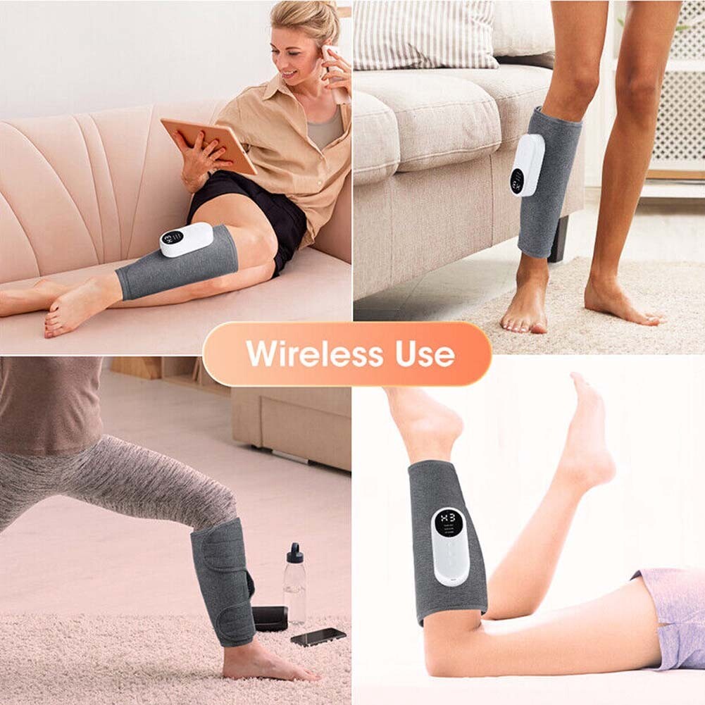 Air Compression Leg Calf Massager with Heat for Varicose Veins, Relieve Swollen