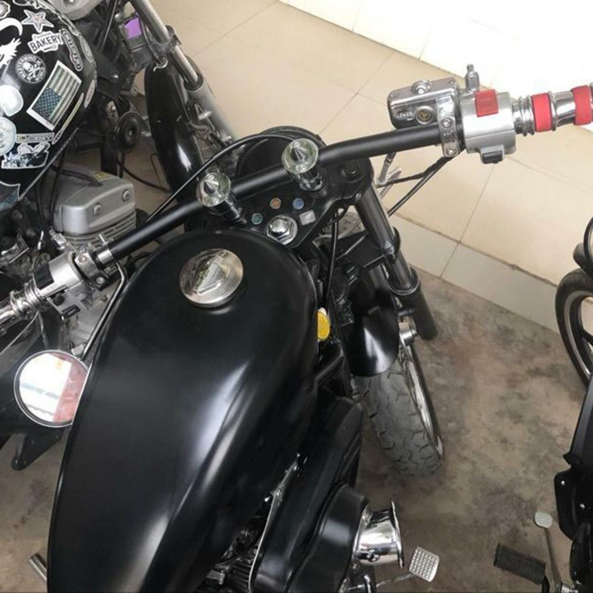 1 Inch Motorcycle Handlebars 25mm Drag Bars Black For Harley Sportster Bobber