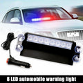 3 Modes 8LED Blue Car Police Strobe Flash Light Dash Warning Flashing Lamp