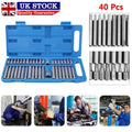 40 Allen Torx Hex Star Spline Socket Bit Set 1/2" 3/8" Drive Car Repair Tool Kit