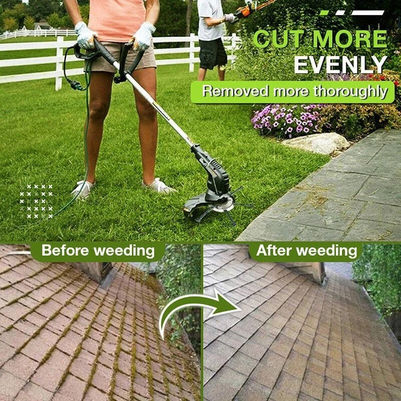 2XGrass Strimmer Head Trimmer Brush Steel Wire Wheel Garden Weed Blade Accessory