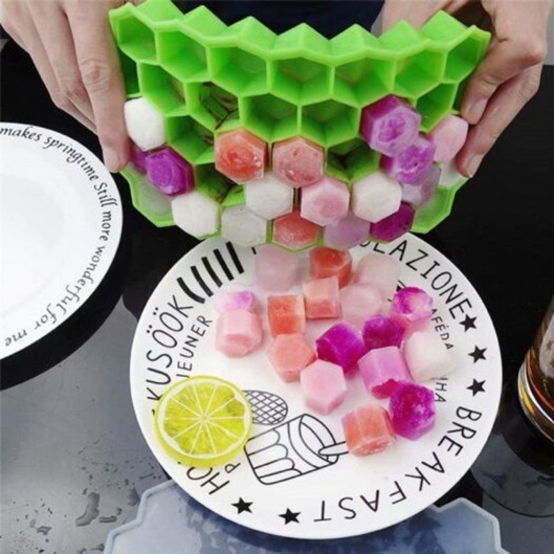 Ice Block Mold With Cover Green silicone Ice Cubes Trays & Moulds