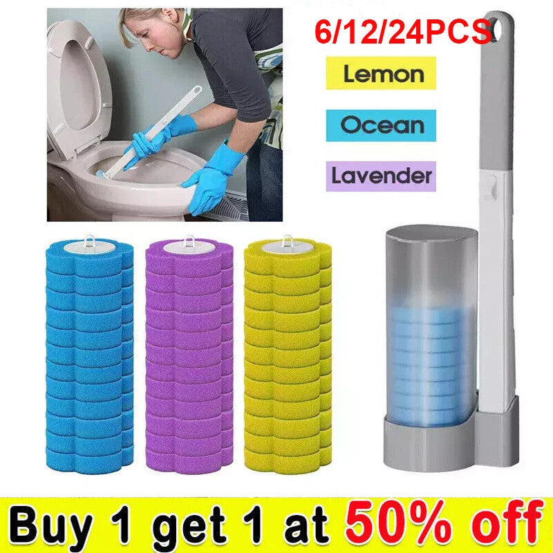 UK Disposable Toilet Brush Replacement Heads – Three Colors & Scents