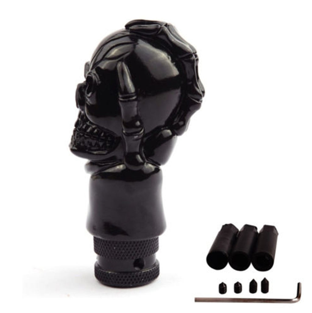 Manual Gear Stick Shift Car Shifter Lever Knob Black Skull Head Style Metal