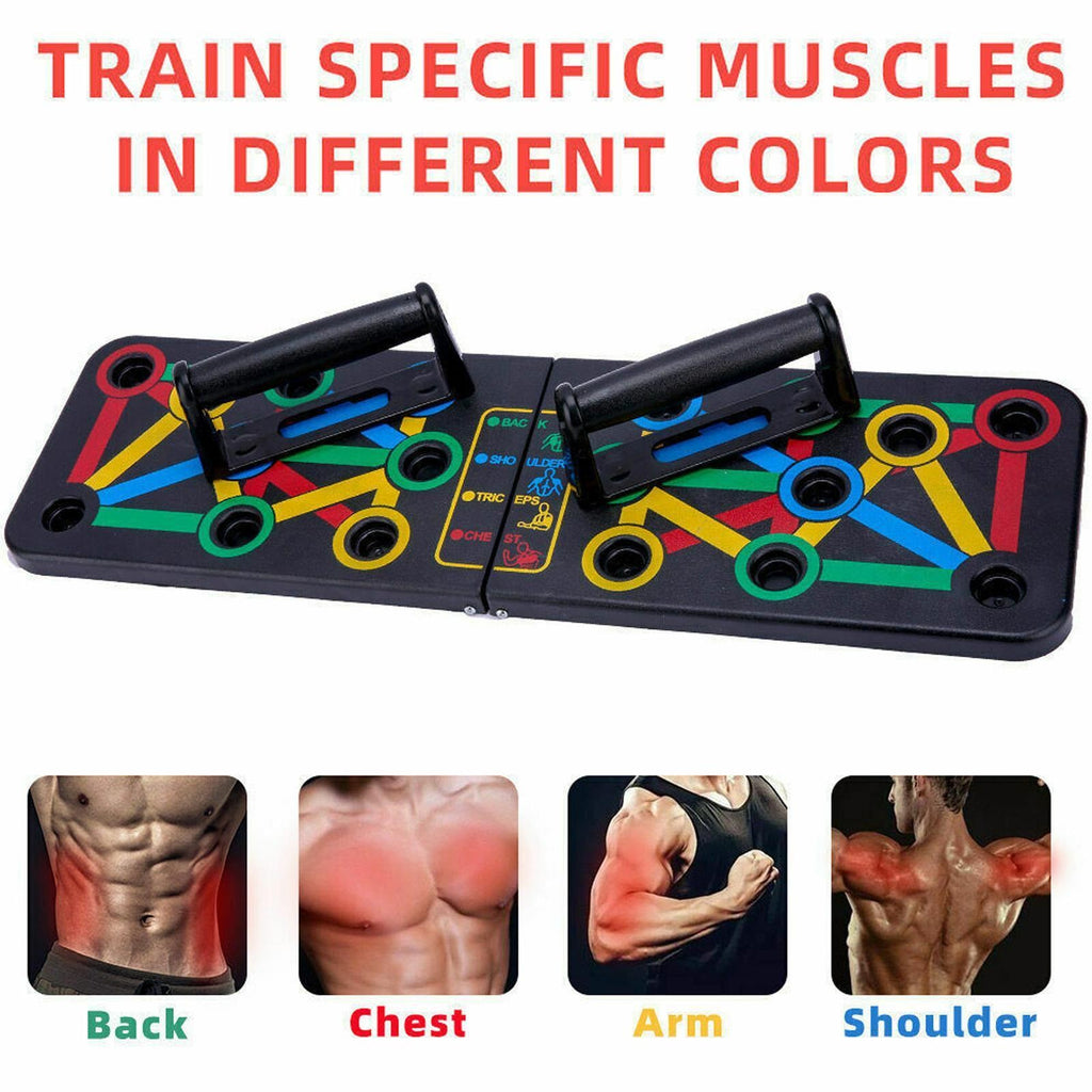 Foldable 14 in 1 Push Up Board Fitness Workout Train Gym Muscle Exercise Press