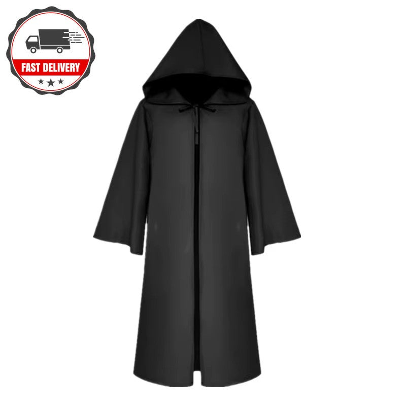 Halloween Plague Doctor Mask Cosplay Costume Set - Adult & Child Black Robe
