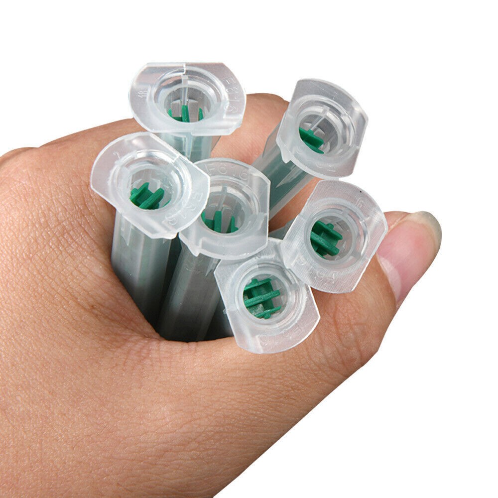 100 Pcs Static Mixer Epoxy Resin Mixing Tube Nozzles Syringe for AB Glue Gun UK