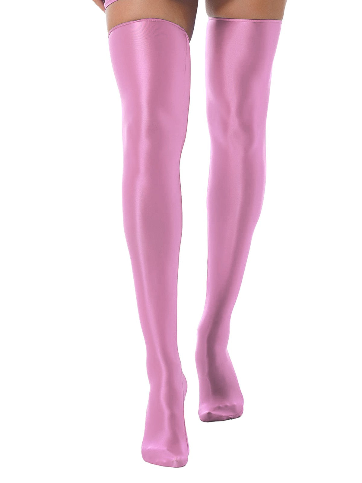 1 Pair Womens Oil Shiny Stockings Stretchy Footed Thigh High Stockings Lingerie