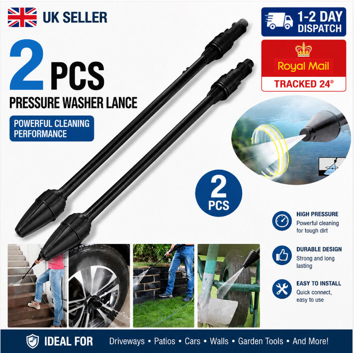 2X Pressure Washer Lance 170 Bar Dirt Blaster Turbo Nozzle Tool for Karcher