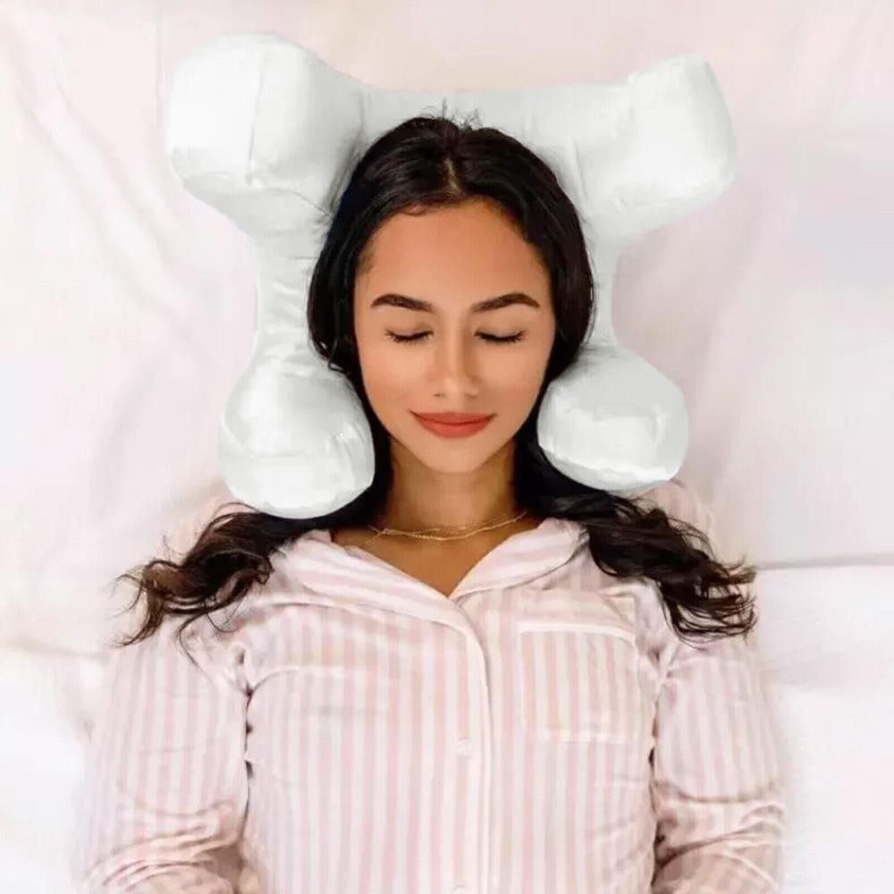 Face Pillow+Free White Satin Pillowcase Beauty Sleep, Anti Wrinkles-Aging UK Hot