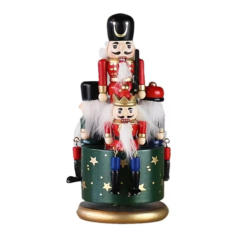 Nutcracker Themed Rotating Music Box Handmade Xmas Ornament Holiday Gift Decor