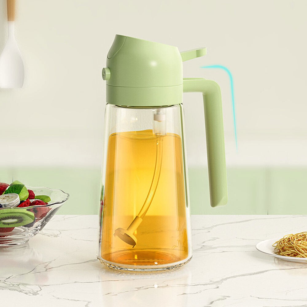 Oil Dispenser and Sprayer Glass Bottle 470ml Spray Bottle for Cooking Air Frying