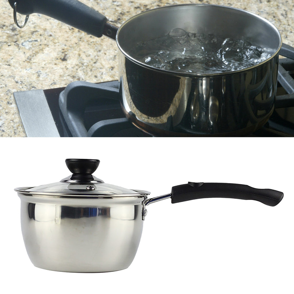 Milk Pot Classic Stainless Steel Thickened With Anti Scald Handle Milk Warme NEW