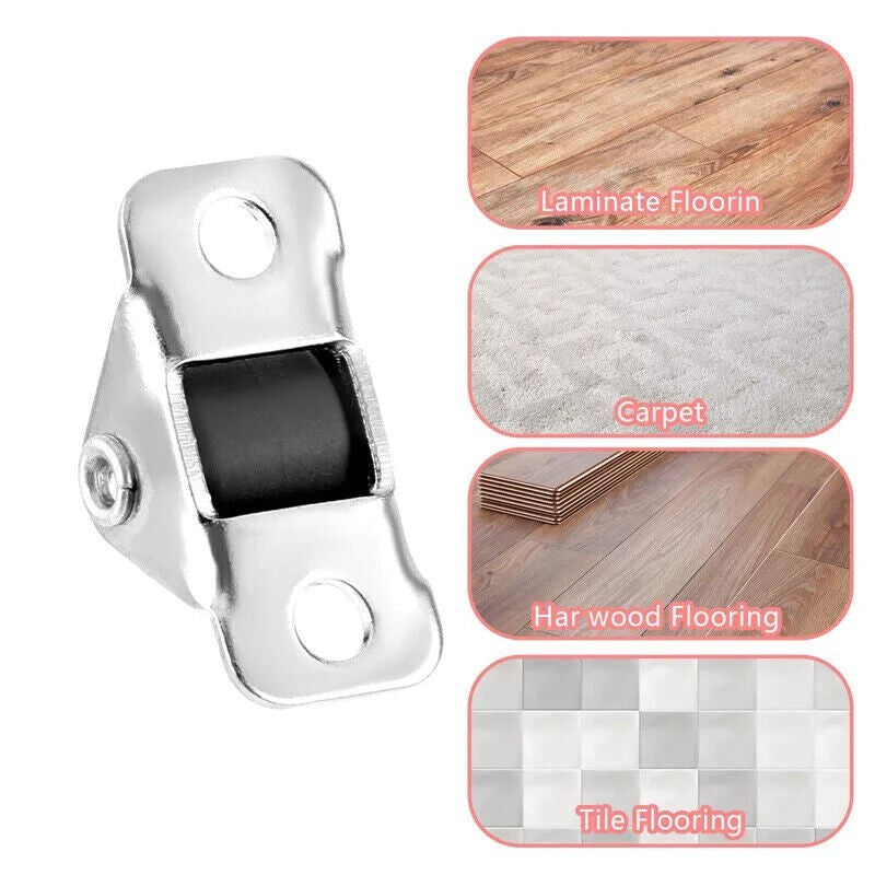 8pcs Mini Caster Wheels Little Rubber Rolling Wheels Low Profile Swivel Casters