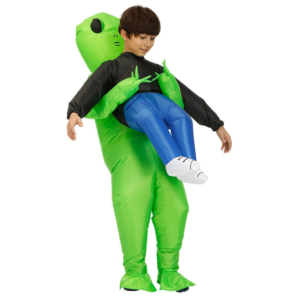 Green Alien Inflatable Monster Kids Halloween Costume Carrying Cosplay