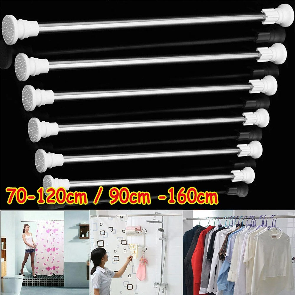 Heavy Duty Extendable Telescopic Shower Curtain Pole Rail Rod Bath Door Window