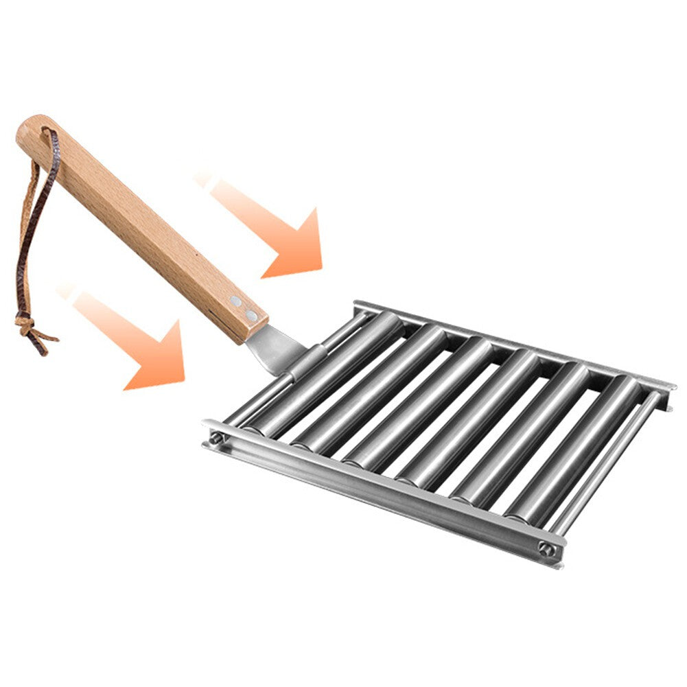 Hot Dog Roller Sausage Roller Stainless Steel BBQ Hotdog Roller for Barbecue
